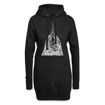 Narwal - Hoodie-Kleid - Schwarz - Vorne