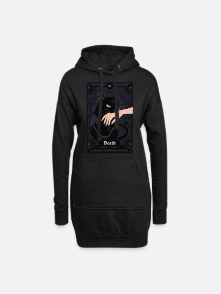 Tarotkarte - Hoodie-Kleid - Schwarz