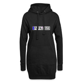 Papa 2023 Vater werden Nummernschild - Hoodie-Kleid - Schwarz - Vorne