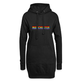 Manchester rainbow fierté LGBT - Sweat-shirt à capuche long Femme - noir - Devant