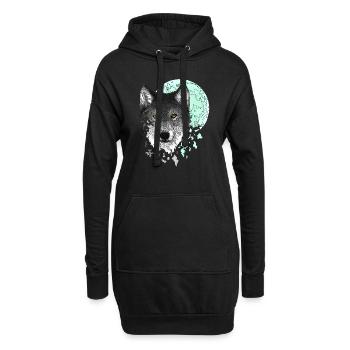 Wolf - Hoodie-Kleid - Schwarz - Vorne