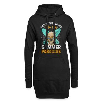 Surfer sur l’eau de mer - Sweat-shirt à capuche long Femme - noir - Devant