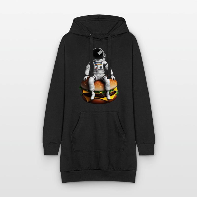 Space Astronaut Cheeseburger Hoodie Dress