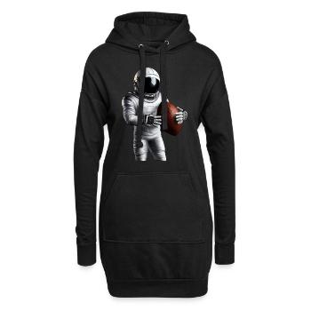 Touchdown im Weltall - Hoodie-Kleid - Schwarz - Vorne