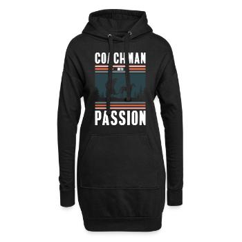 Conducteur de calèche Chevaux Carter Job - Sweat-shirt à capuche long Femme - noir - Devant