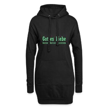 Gottes Liebe kennt keine Grenzen - Hoodie-Kleid - Schwarz - Vorne
