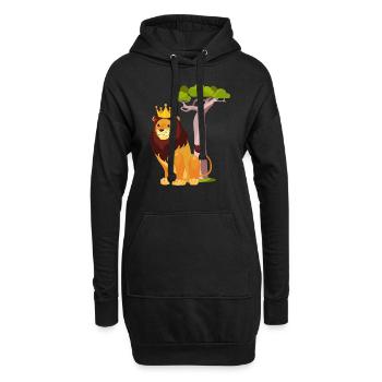 Roi lion - Sweat-shirt à capuche long Femme - noir - Devant