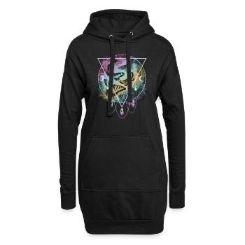 Bunte Schmetterlinge Pastel Goth - Hoodie-Kleid - Schwarz - Vorne