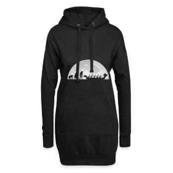 Evolution Drachenboot Mond Vollmond Paddler - Hoodie-Kleid - Schwarz - Vorne