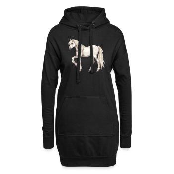 Cheval blanc - Sweat-shirt à capuche long Femme - noir - Devant