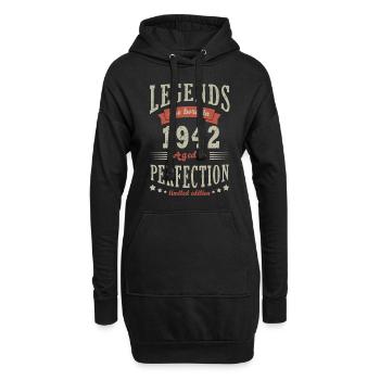 Legende geboren 1942 Geburtstagsgeschenk 80 Jahre - Hoodie-Kleid - Schwarz - Vorne