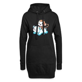 Ours polaire Mignon Singe de Compagnie - Sweat-shirt à capuche long Femme - noir - Devant