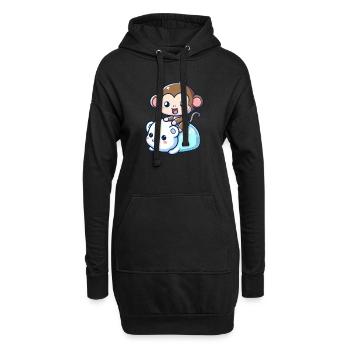 Ours polaire Mignon Singe de Compagnie - Sweat-shirt à capuche long Femme - noir - Devant