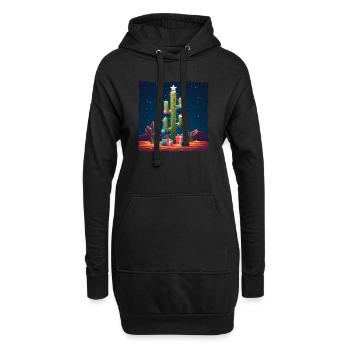 Arbre de Noël Cactus Deserts - Sweat-shirt à capuche long Femme - noir - Devant