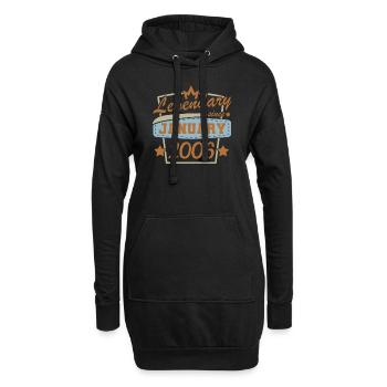 Januar 2006 Geburtstag Sprüche Retro - Hoodie-Kleid - Schwarz - Vorne