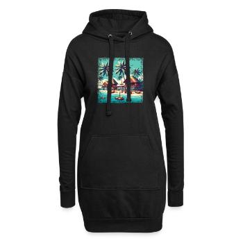 Reethi Beach Maldives Vacances Grunge - Sweat-shirt à capuche long Femme - noir - Devant