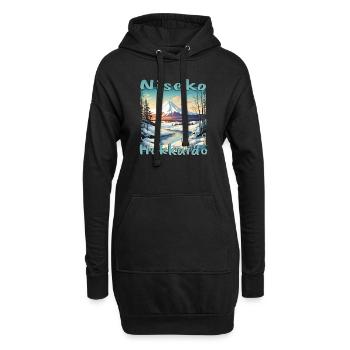 Niseko Hokkaido Snowboard Vulkan - Hoodie-Kleid - Schwarz - Vorne