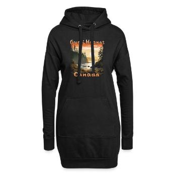 Parc national Gwaii Haanas Canada Coucher de soleil Grunge - Sweat-shirt à capuche long Femme - noir - Devant