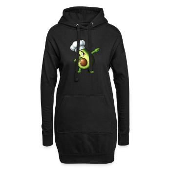 Mignon dessin animé avocat cuisine - Sweat-shirt à capuche long Femme - noir - Devant