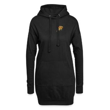 Pizza Cartoon Schmelzender Käse Lustiges Pocket - Hoodie-Kleid - Schwarz - Vorne