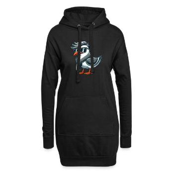 Kühle Möwe Sonnenbrille Sommer Nordsee Ostsee - Hoodie-Kleid - Schwarz - Vorne
