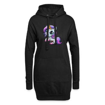 Halloween Einhorn Zombie Gruseliges Fantasy - Hoodie-Kleid - Schwarz - Vorne