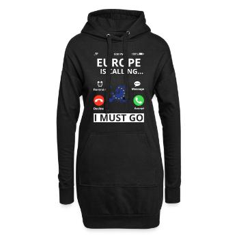 Drapeau Europe UE Euro Drapeau européen - Sweat-shirt à capuche long Femme - noir - Devant