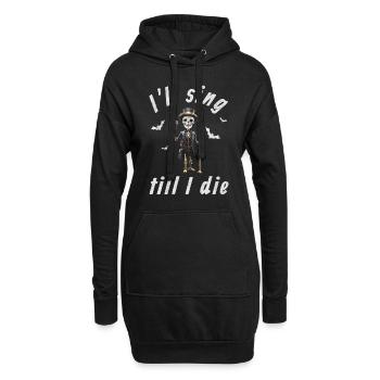 I’ll sing till I die - Halloween steampunk Skelett - Hoodie-Kleid - Schwarz - Vorne