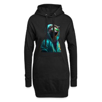 Hyène avec lunettes de soleil Hyènes Cool colorées Afrique - Sweat-shirt à capuche long Femme - noir - Devant