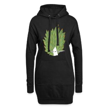 Blattschnecke, Blattschaf, Blattschafschnecke - Hoodie-Kleid - Schwarz - Vorne