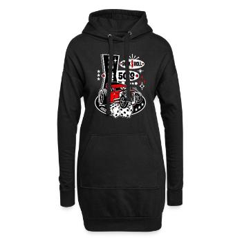 Rockabilly Hot Rod 1950er Jahre Vintage Rocker 50er - Hoodie-Kleid - Schwarz - Vorne