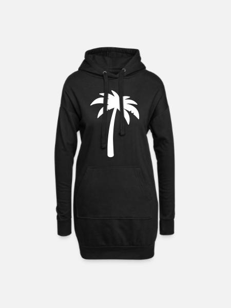 palme symbol - Hoodie-Kleid - Schwarz