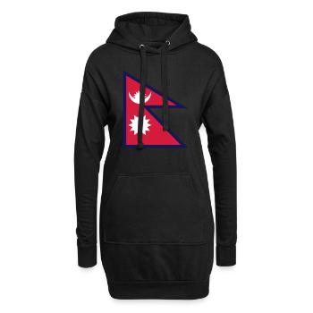 Drapeau du Népal - Sweat-shirt à capuche long Femme - noir - Devant