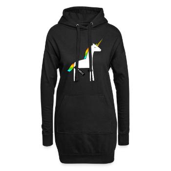 Dirty Unicorn / Lustig / Provokativ - Hoodie-Kleid - Schwarz - Vorne
