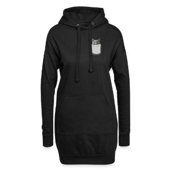 Sac chat - Sweat-shirt à capuche long Femme - noir - Devant
