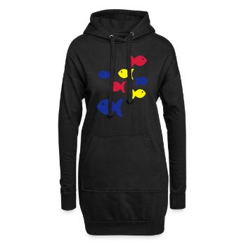 fische - Sweat-shirt à capuche long Femme - noir - Devant