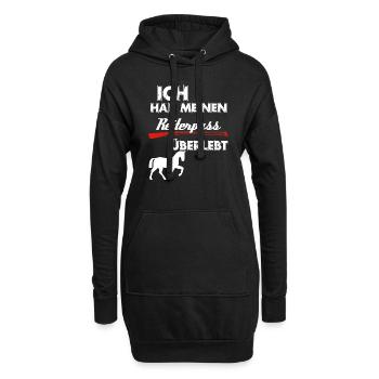 Reiterpass überlebt! Ich hab mein Pferd im Griff - Hoodie-Kleid - Schwarz - Vorne
