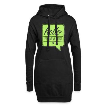 hello I'm new here - Hoodie-Kleid - Schwarz - Vorne