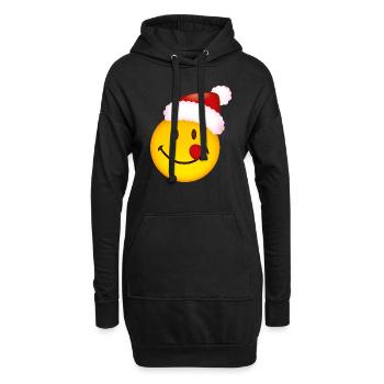 Smiley Cheeky Christmas - Hoodie-Kleid - Schwarz - Vorne
