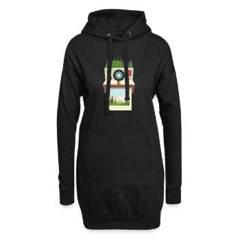 Nature photographe caméra rétro photographie - Sweat-shirt à capuche long Femme - noir - Devant