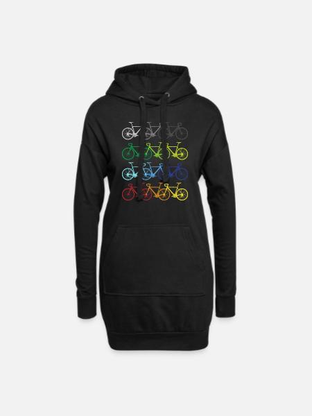 Fahrräder Regenbogen Fahrradfahrer Radfahrer - Hoodie-Kleid - Schwarz