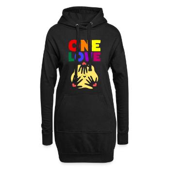 One Love - Hoodie-Kleid - Schwarz - Vorne