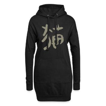 Chat - Sweat-shirt à capuche long Femme - noir - Devant