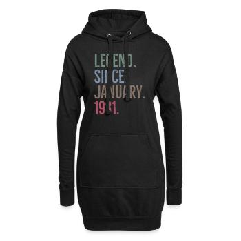 Legende seit Januar 1981 - Hoodie-Kleid - Schwarz - Vorne