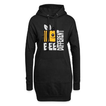 bee different Spruch Zitat - Hoodie-Kleid - Schwarz - Vorne