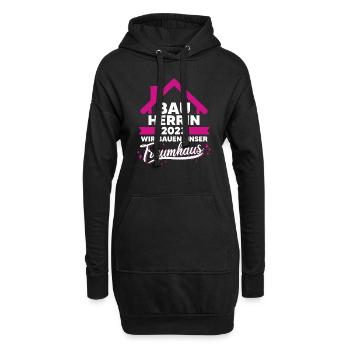 Traumhaus Hausbau 2023 Haus Richtfest Bauherrin - Hoodie-Kleid - Schwarz - Vorne