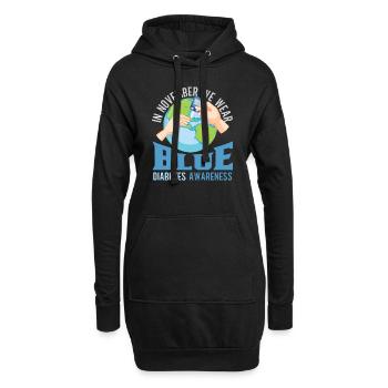 Sensibilisation au diabète Bande bleue du diabète Diabète - Sweat-shirt à capuche long Femme - noir - Devant