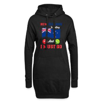 Neuseeland Kultur Kiwi Vogel Neuseeland Flagge - Hoodie-Kleid - Schwarz - Vorne