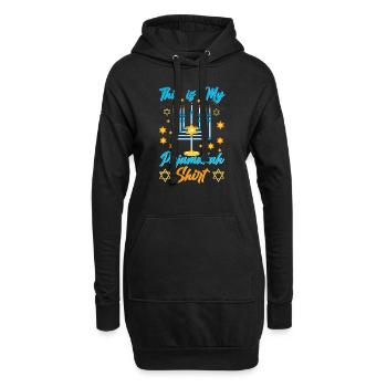 Hanoukka Hanoukka Dreidel Latkes Hanoukka - Sweat-shirt à capuche long Femme - noir - Devant