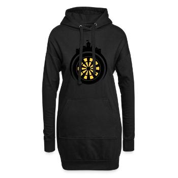 Emblème du château de Dart - Sweat-shirt à capuche long Femme - noir - Devant